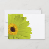 Élégante invitation de mariage Gerber jaune vert (Dos)