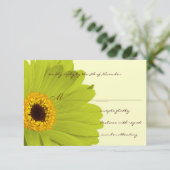 Élégante invitation de mariage Gerber jaune vert (Debout devant)
