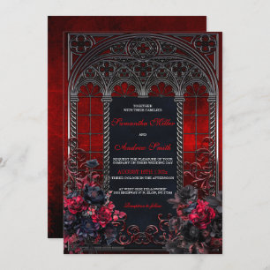 Élégante invitation de mariage gothique victorien