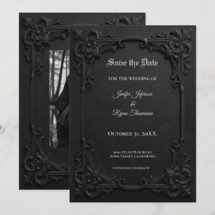 Élégante invitation de mariage gothique vintage "s