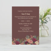 Élégante invitation de mariage luxueuse bordeaux (Debout devant)