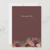 Élégante invitation de mariage luxueuse bordeaux (Dos)