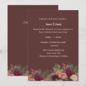 Élégante invitation de mariage luxueuse bordeaux (Devant / Derrière)