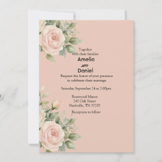 Élégante invitation de mariage minimale au eucalyp