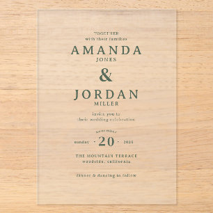 Élégante invitation de mariage minimaliste couleur
