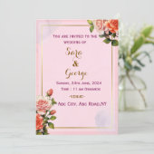 Elégante invitation de mariage moderne (Debout devant)