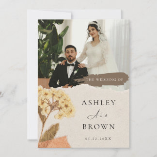 Élégante invitation de mariage moderne avec photo 