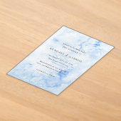 Élégante invitation de mariage moderne bleu à cons (Poser)