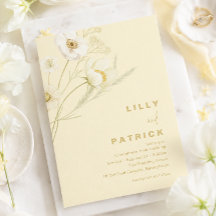 Élégante invitation de mariage moderne botanique j