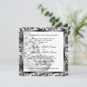 Elégante invitation de mariage - Noir (Debout devant)