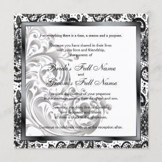 Elégante invitation de mariage - Noir