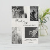 Elégante invitation de mariage - Noir & Blanc (Debout devant)