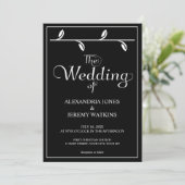 Élégante invitation de mariage noir et blanc (Debout devant)