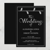 Élégante invitation de mariage noir et blanc (Devant / Derrière)