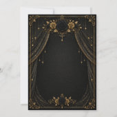 Élégante invitation de mariage noir et or (Dos)