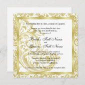 Elégante invitation de mariage - Or (Devant / Derrière)