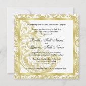 Elégante invitation de mariage - Or (Devant)