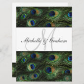 Elégante invitation de mariage Peacock (Devant / Derrière)