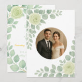 Elégante invitation de mariage personnalisée avec  (Devant / Derrière)