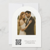 Élégante invitation de mariage photo avec QR code (Dos)