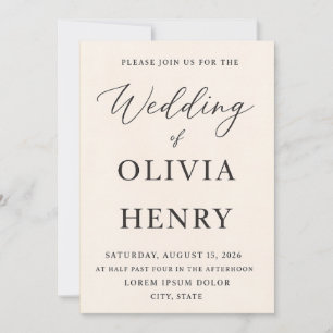 Élégante invitation de mariage plate – 5x7 pouces