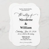 Élégante invitation de mariage propre (Devant / Derrière)