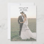 élégante invitation de mariage rustique simple cow (Devant)