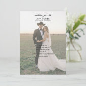 élégante invitation de mariage rustique simple cow (Debout devant)