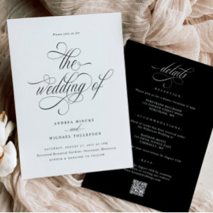 Élégante invitation de mariage tout-en-un avec dét