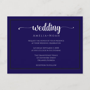 élégante invitation de mariage violet marine