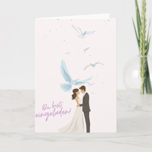 Élégante invitation de mariage Vous êtes invité! m (Devant)