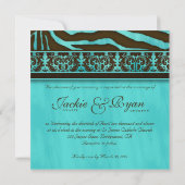 Elégante invitation de mariage Zebra Damask BB (Dos)