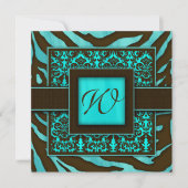 Elégante invitation de mariage Zebra Damask BB (Devant)
