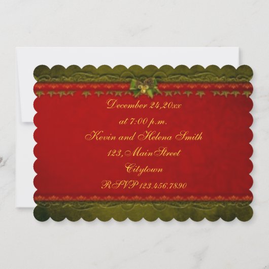 Élégante invitation de Noël (Dos)