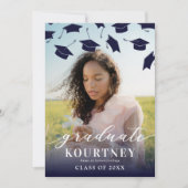 Élégante invitation de remise de diplômes photo en (Devant)