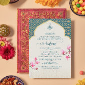 Élégante invitation de Walima sarcelle profonde av