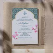 Élégante invitation de Walima sarcelle profonde av