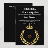 ÉLÉGANTE INVITATION D'OR NOIR SURPRISE (Devant / Derrière)