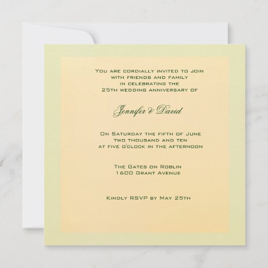 Élégante invitation du 50e anniversaire (Dos)