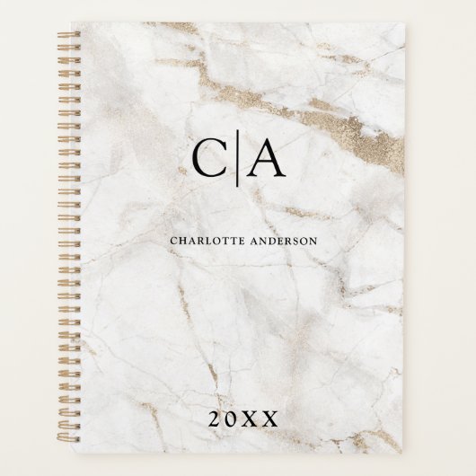 Élégante invitation en monogramme de marbre (Devant)