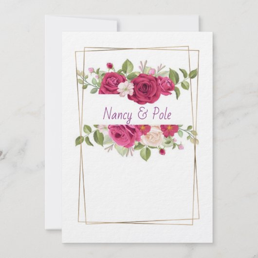 Elégante invitation florale (Dos)