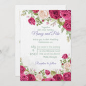 Elégante invitation florale (Devant / Derrière)