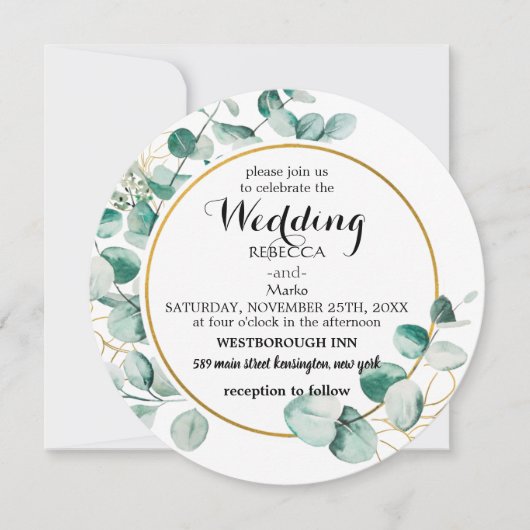 Elégante invitation florale (Devant)