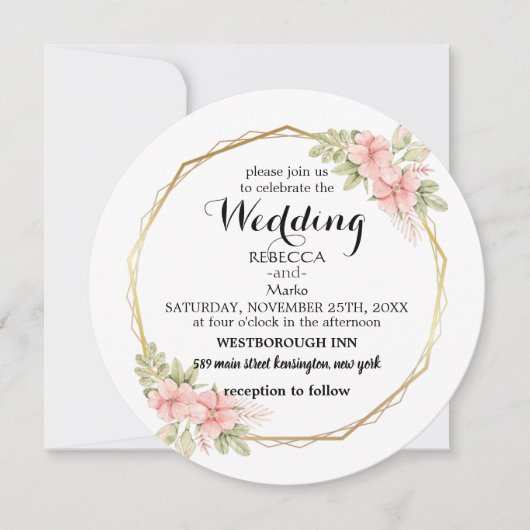 Elégante invitation florale (Devant)