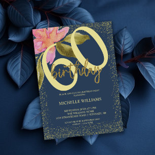 Élégante invitation florale aquarelle dorée paille