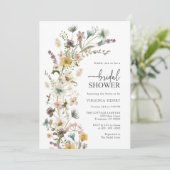 Elégante Invitation Florale Douche nuptiale (Debout devant)