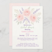 Elégante Invitation Florale Douche nuptiale (Devant / Derrière)