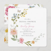 Elégante Invitation Florale Douche nuptiale (Devant / Derrière)