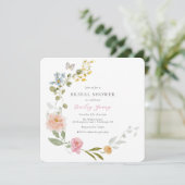 Elégante Invitation Florale Douche nuptiale (Debout devant)