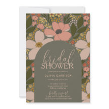Elégante Invitation Florale Douche nuptiale